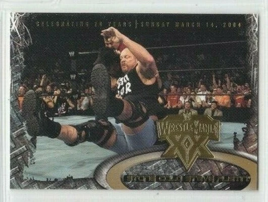 STONE COLD СТИВ ОСТИН (редкий! ЗОЛОТАЯ ПАРАЛЛЕЛЬ) Fleer WWE Wrestlemania XX #43 ^^^ - Изображение 1 из 1