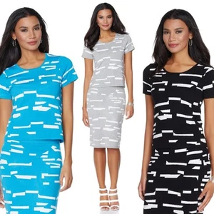 Wendy Williams Geo Print Sweater 469746J (Medium,Seaport) - Picture 1 of 2