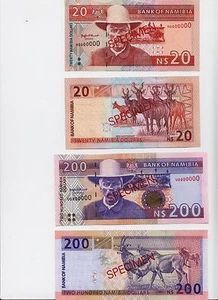 Specimen Set, Namibia, N$ 20; 200 Dollars (1996), P-5s-10s, UNC Signature 2 - Picture 1 of 4