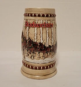 Vintage CS50 1981 Budweiser Bud Snowy Woodland Stein Holiday Beer - Picture 1 of 5