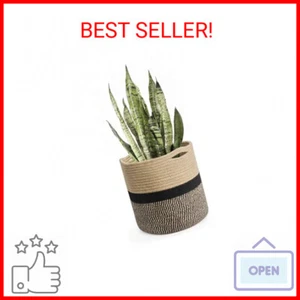 TIMEYARD Sturdy Jute Rope Plant Basket Modern Woven Basket for 10" Flower Pot Fl - Picture 1 of 2