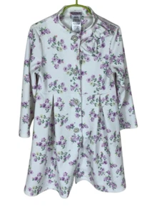 Girls Blueberi Boulevard White Purple Floral Button Front Dress Coat Size 6 - Picture 1 of 7