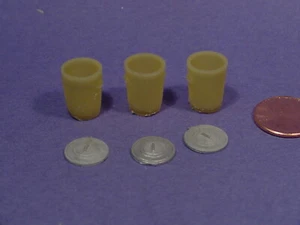 O/On3/On30 LARGE TRASH CANS WITH LIDS WISEMAN MODEL SERVICES DETAIL PARTS: O176 - Picture 1 of 1