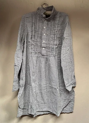 Nueva túnica CP Shades Annette mediana doble algodón gasa cuadros blanca negra 540-463 Foto 1 de 4