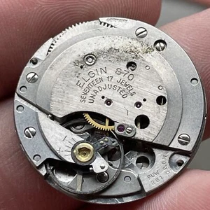 Vintage Elgin Watch Co. 17 Jewel Unadjusted German Movement PARTS - Picture 1 of 8