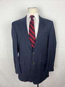 Lauren Ralph Lauren Men's Navy Blue Striped Wool Blend Suit 42L 35X33 $895
