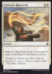 4X GIDEON'S REPROACH 030/274 BATTLE FOR ZENDIKAR MTG MAGIC LP X4 - Picture 1 of 1