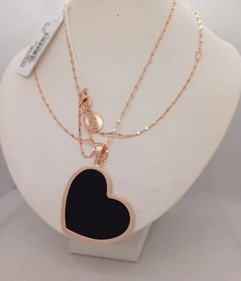 Bronzallure Milano Collana con Ciondolo in Onice Nera a Cuore - Immagine 1 di 3