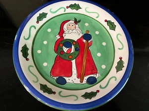 Libbey Father Christmas Santa Clause Dinner Plates 10.5 Inch - Picture 1 of 5