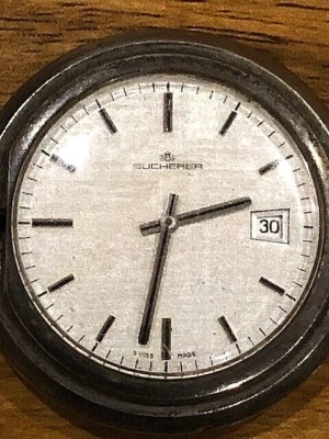 Vintage Rare Swiss Made Bucherer Date Dial Mechanical Pocket Watch - 44mm - Image 1 of 4
