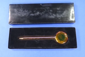 Harrod's Golf Club Logo Gold Tone 5-3/8" Letter Opener London England w/ Box - Picture 1 of 9