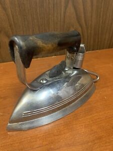 Vintage Wooden Handled Electric Singer Iron Model B  NO CORD.  1C