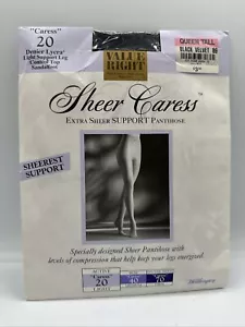 Worthington Sheer Caress Queen Tall Black Velvet Caress 20 Light Support - Picture 1 of 2