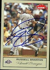 Russell Branyan autographed Baseball Card (Milwaukee Brewers) 2005 Fleer #245