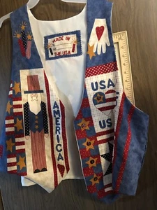Ready to Celebrate hausgemachte/handgenähte patriotische Damenweste "Made in USA" Gr. XL - Bild 1 von 12