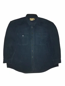 Cabelas Shirt Mens 3XLT Blue Deerskin Soft Chamois Flannel Heavyweight Workwear - Picture 1 of 5