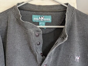 Vintage Big Dogs Thick Pullover Shirt Mens large Gray Long Sleeved - Picture 1 of 8