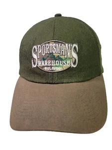 VTG Sportsman's Warehouse Hat Olive Green Brown Adjustable Strapback Cap Wool - Picture 1 of 7