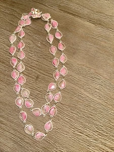 Collar Vintage Rosa 22 Pulgadas Doble Hilo-Hong Kong - Imagen 1 de 5