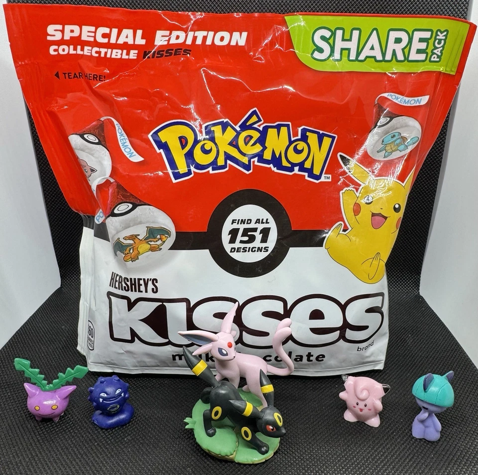 Hershey's Kisses Pokemon 151 Láminas de Caramelo de Chocolate con Leche Paquete Compartir Foto 1 de 1
