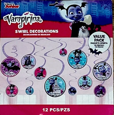 Vampirina Hanging Swirl Decorations Birthday Party Decorations 12 Piece New - Image 1 of 3