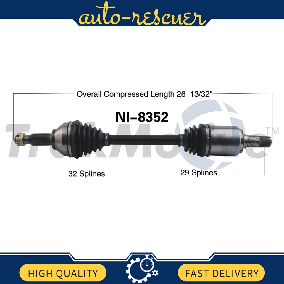 Eje delantero izquierdo CV SurTrack NI-8352 para Nissan Murano 09-14 AWD/FWD Foto 1 de 2