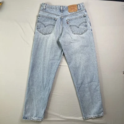 Vtg Levis Jeans Mens 32x30 (~30x28) Blue Light Wash Denim Distress Tapered 90s - Image 1 of 4