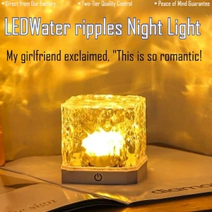 Fairy Crystal Night Light LED Touch Control Bedside Lamp,Water Ripple,Dimmable - Picture 1 of 12