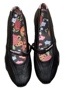 Kangaroos Black Leather Ballet Shoes Size 9 - Picture 1 of 5