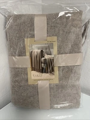 Dawson Forte Cashmere Throw Brown 76.5 Inch By 57 Inch New In Sealed Bag - Image 1 of 4