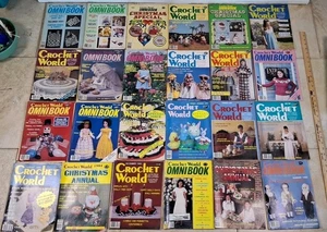 Vintage 1979 To 1985 CROCHET WORLD Magazines Lot Of 24 From The 1980's Omnibook - Picture 1 of 6