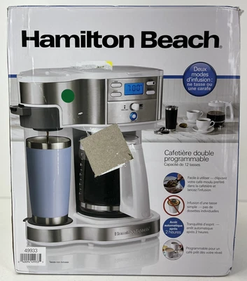 Hamilton Beach 49933 2 Way Programmable 12 Cup Coffee Maker - White  - Image 1 of 4