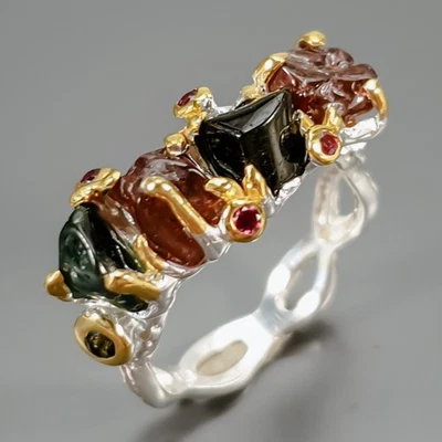 Joyería Anillo Turmalina Natural Plata de Ley 925 Talla 8/R435251 Foto 1 de 4