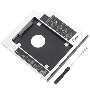 9.5mm Aluminum HDD SSD Enclosure Hard Disk Drive Bay Caddy Optical DVD NEW - Afbeelding 1 van 10