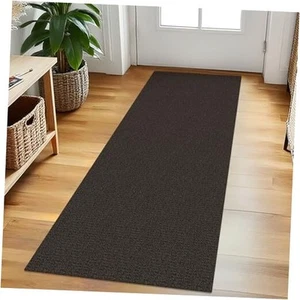 Gewebter Läufer Teppich 2x5 Fuß Waschbar Läufer für 2' x 5' (Läufer) Taupe/Kaffee - Bild 1 von 7