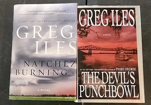 Lot Of 2 Greg Iles Hardcover Books Natchez Burning & The Devils Punchbowl - Imagen 1 de 2