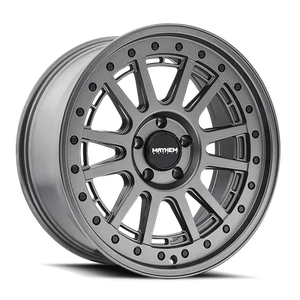 17x9 Mayhem 8305 Compass Matte Gunmetal W/ Black Bolts Wheel 5x5 (-6mm) - Picture 1 of 7