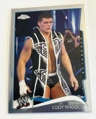 Tarjeta de lucha libre Cody Rhodes Topps cromada WWE 2014 Superstar #62 Foto 1 de 2