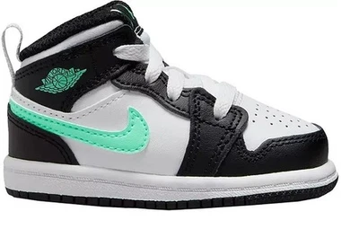 Toddler's Jordan 1 Mid White/Green Glow-Black (DQ8425 103) - Image 1 of 4