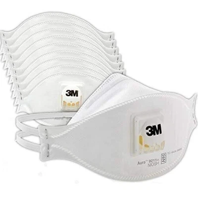 3M Aura Particulate Disposable Respirator 9211+ w/Cool Flow Valve, N95, 10 Pack - Image 1 of 4