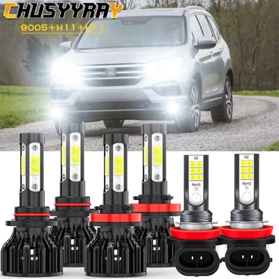 Faros LED de haz alto bajo + luz antiniebla 60W para Honda Ridgeline 2017-2020 Foto 1 de 4