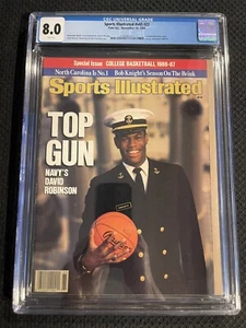 November 19th, 1986 DAVID ROBINSON Sports Illustrated CGC 8.0 1st Cover Magazine - Picture 1 of 2