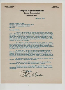 Illinois congressman Thomas S. Gordon SIGNED 1950 letter -- Commissioner Gordon - Picture 1 of 4