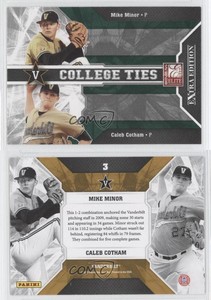 2009 Donruss Elite Extra Edition College Ties Green Mike Minor Caleb Cotham #3