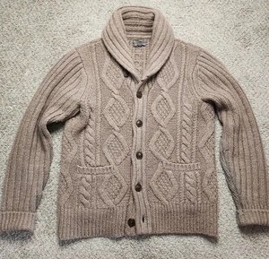 L.L. Bean Signature Fisherman Shawl Cardigan Wool/Linen Blend (Men's M) - Picture 1 of 9