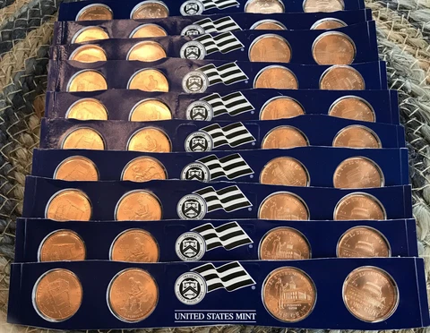 2009-P 4-Coin Satin COPPER Lincoln Cents Pennies Unc from Mint Set * Ships Free* Cover