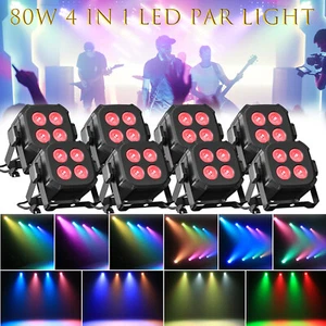 RGBWYP+CYAN Par Light 4 LEDs DMX Remote Control RGBW Stage Light DJ Disco Party - Picture 1 of 16