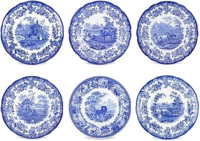 Platos de colección Spode Blue Room | Juego de 6 10,5 pulgadas - Tema zoológico Foto 1 de 4