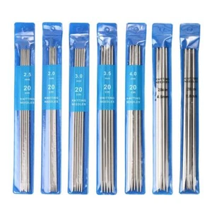 35pcs Knitting Needle Set 7 Sizes Double Pointed Stainless Steel Crochet Sewing - Picture 1 of 1