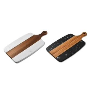 Elegant Heavy Duty Cheese Board & Serving Tray Marble & Acacia Board - Picture 1 of 10